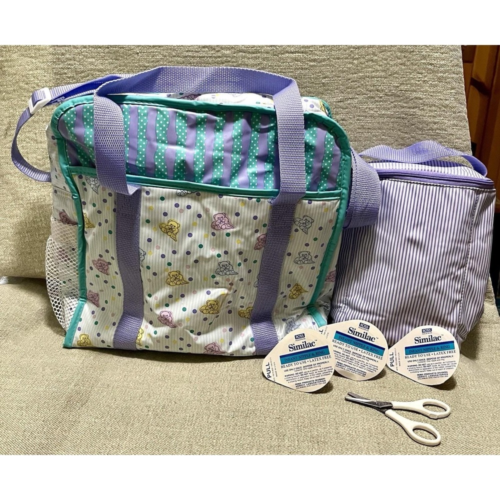 Ross Pediatrics Similac Diaper Bag Medium Teddy Bears 90s & Bottle Carrier PLUS